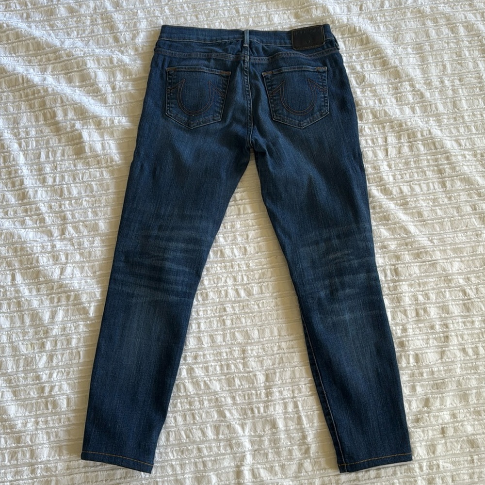 True Religion Halle Mid Rise Super Skinny Jeans sz 28